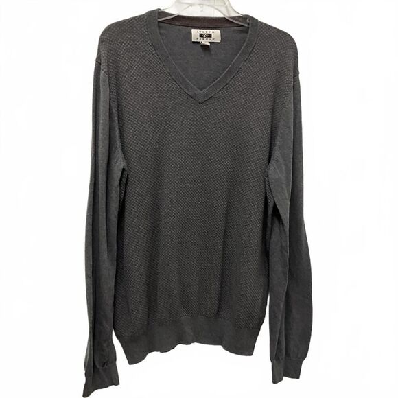 Joseph Abboud Men's Size XL Cotton Cashmere Blend Gray V Neck Pullover Sweater - Picture 1 of 6